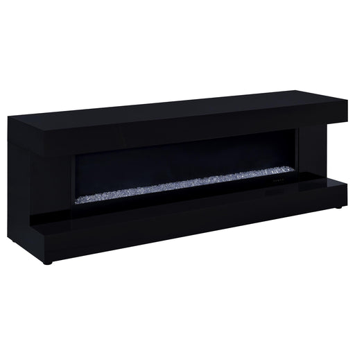 Mallory TV Stand Fireplace Console Bluetooth Speaker Black High Gloss - 701803