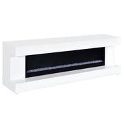 Mallory TV Stand Fireplace Console Bluetooth Speaker White High Gloss - 701813