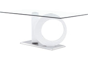 Malone White Glass Top Table & PU Chair Dining Set - Lara FurnitureDining Room Set
