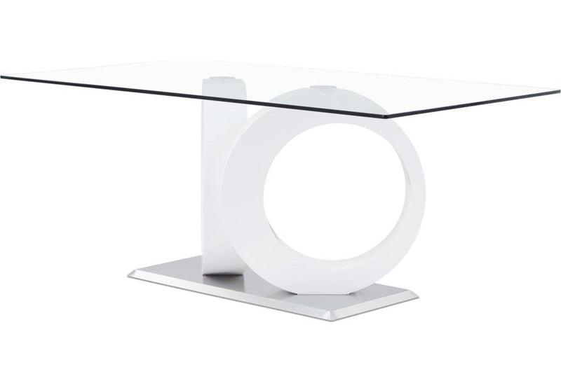 Malone White Glass Top Table & PU Chair Dining Set - Lara FurnitureDining Room Set