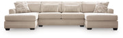 Mandi Point Marble 3-Piece Double Chaise Sleeper Sectional - 62606S17