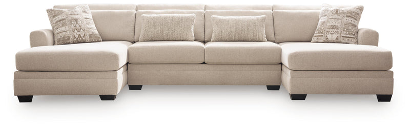 Mandi Point Marble 3-Piece Double Chaise Sleeper Sectional - 62606S17