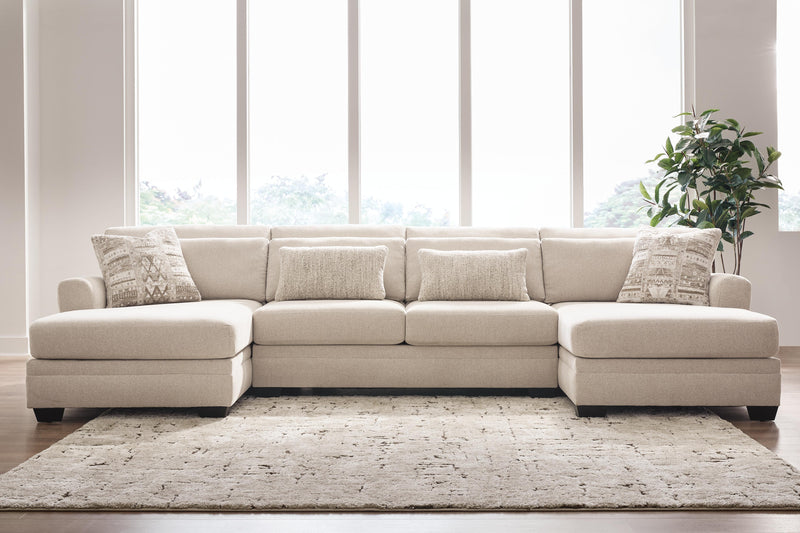 Mandi Point Marble 3-Piece Double Chaise Sleeper Sectional - 62606S17