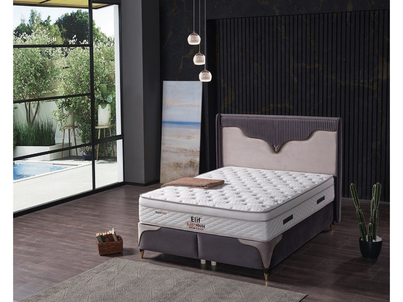 Manolya Storage Bed With Headboard Grey - Full in Grey - 110-MAN-BBFFUME-140-SB