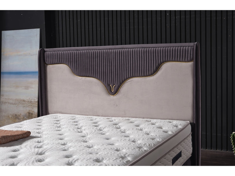 Manolya Storage Bed With Headboard Grey - Queen in Grey - 110-MAN-BBFFUME-150-SB