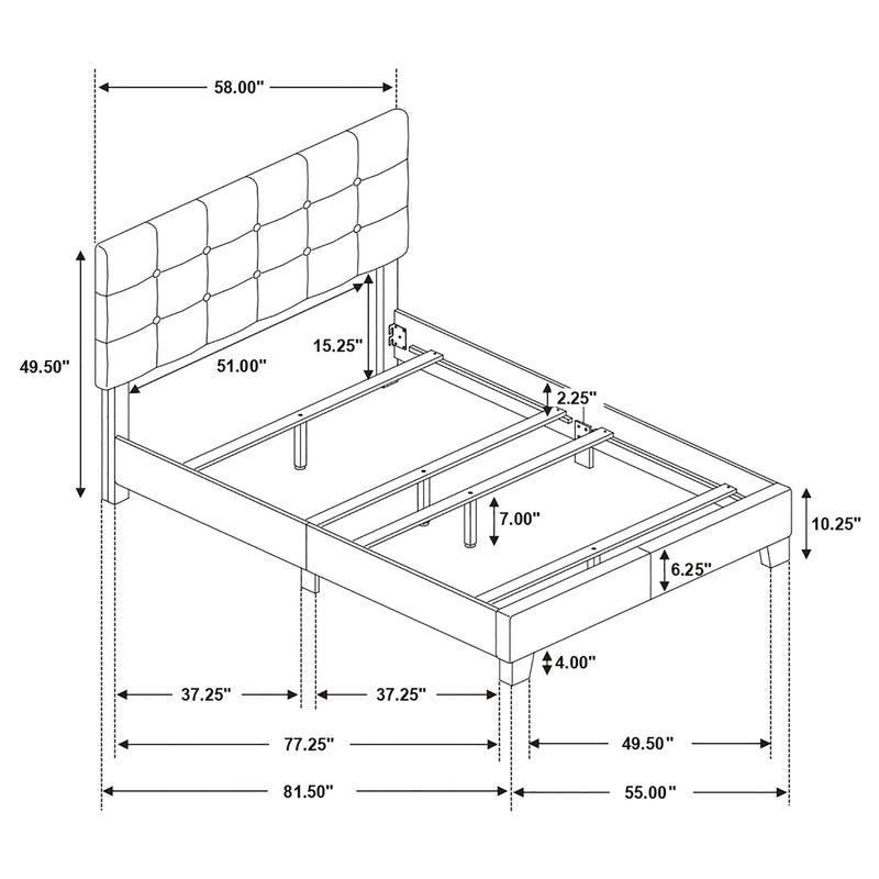 Mapes Upholstered Full Panel Bed Charcoal - 305746F