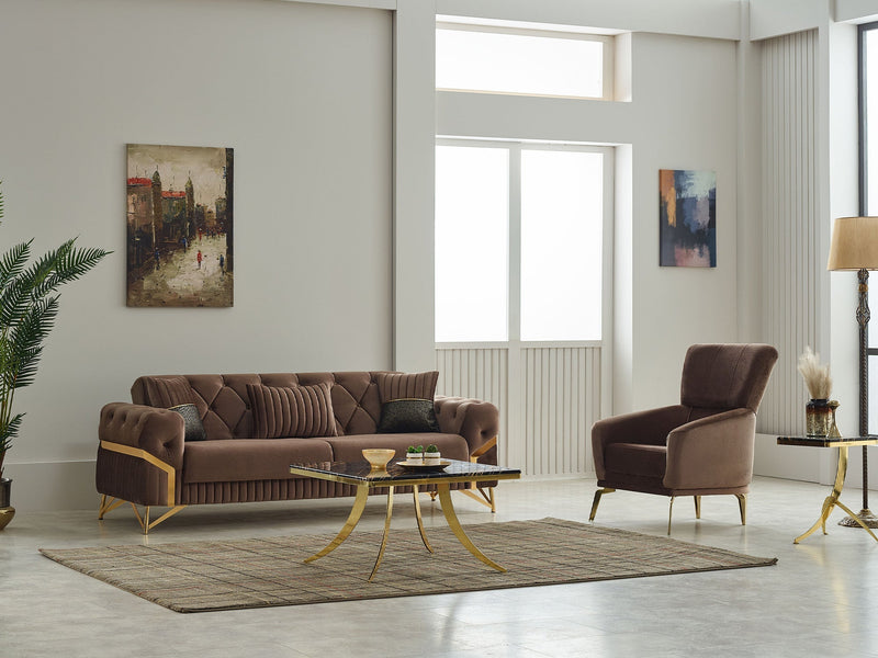 Marbella Convertible Loveseat in Brown - 200-SIM-MAR-VELVET406-2