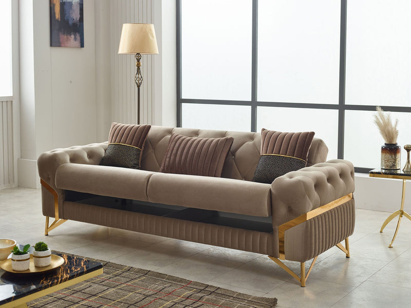 Marbella Convertible Loveseat in Brown - 200-SIM-MAR-VELVET406-2