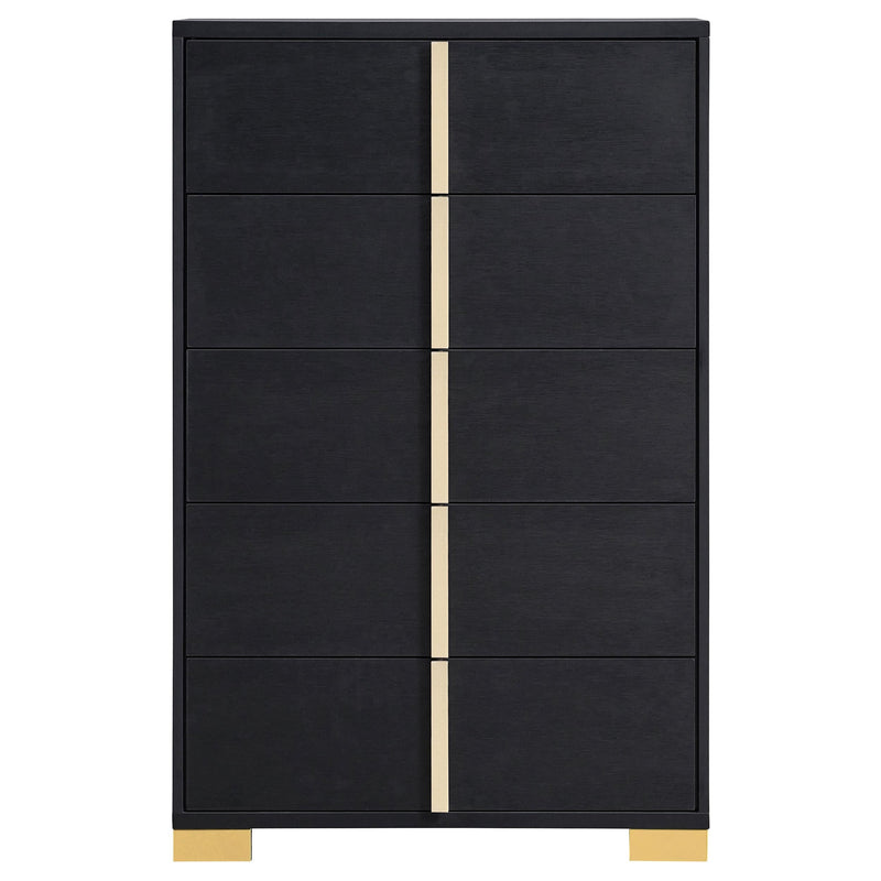Marceline 5-drawer Bedroom Chest Black - 222835