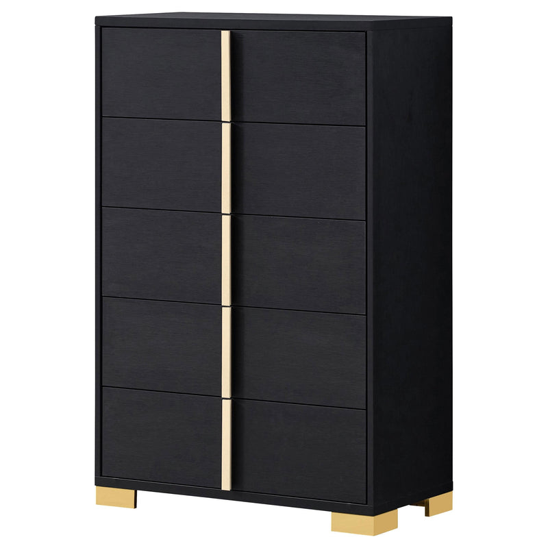 Marceline 5-drawer Bedroom Chest Black - 222835
