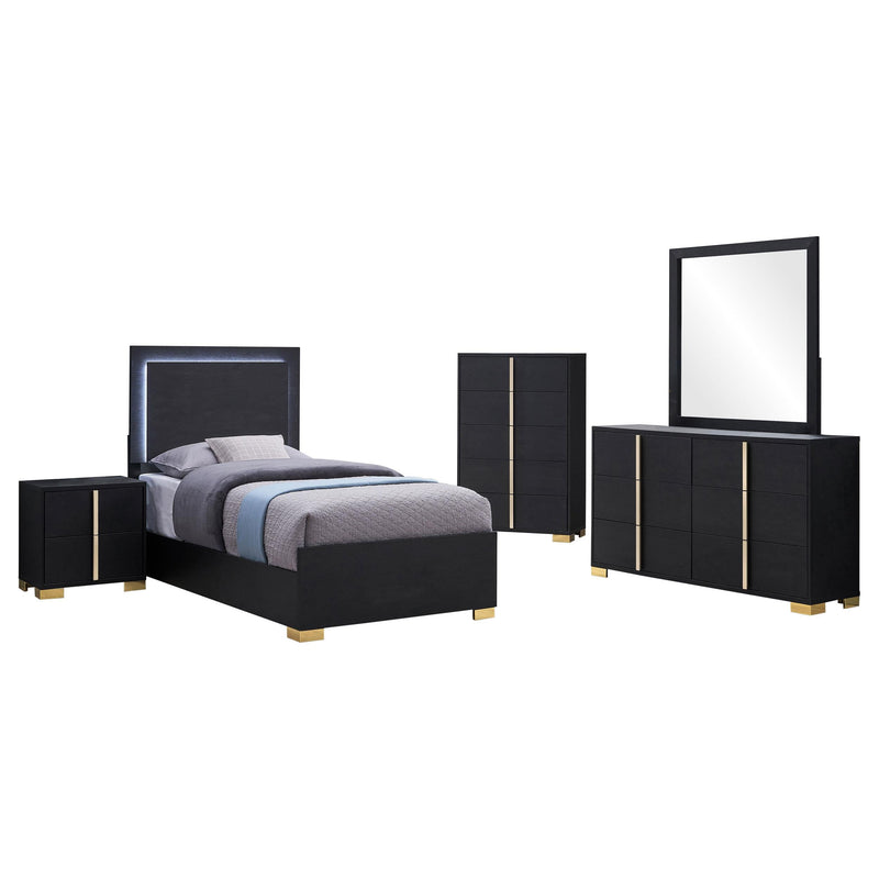 Marceline 5-piece Twin Bedroom Set Black - 222831T-S5
