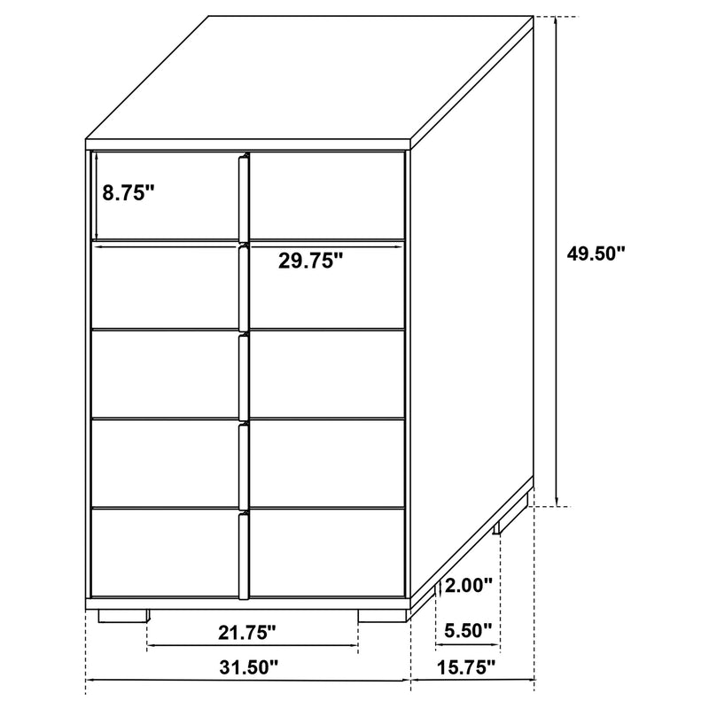 Marceline 5-piece Twin Bedroom Set White - 222931T-S5