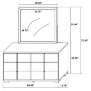 Marceline 6-drawer Dresser with Mirror Black - 222833M