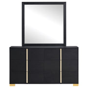 Marceline 6-drawer Dresser with Mirror Black - 222833M