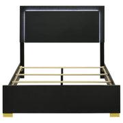 Marceline Wood Full LED Panel Bed Black - 222831F