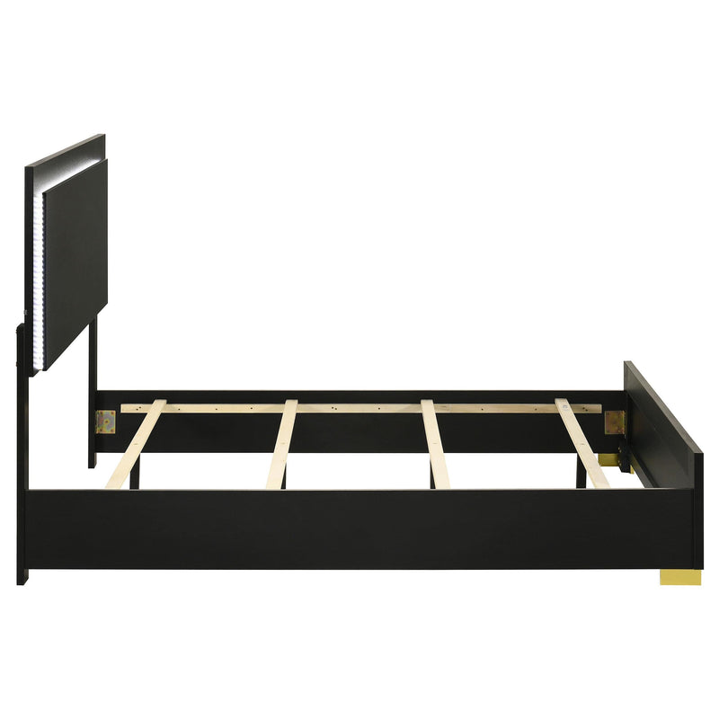 Marceline Wood Full LED Panel Bed Black - 222831F