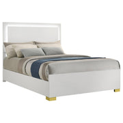 Marceline Wood Full LED Panel Bed White - 222931F