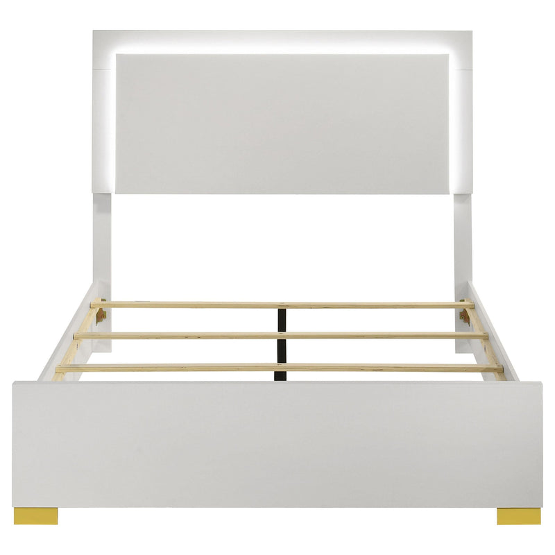 Marceline Wood Full LED Panel Bed White - 222931F