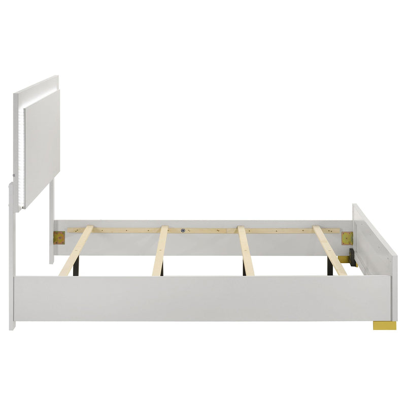 Marceline Wood Full LED Panel Bed White - 222931F