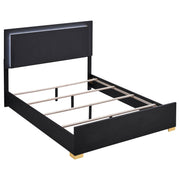 Marceline Wood Queen LED Panel Bed Black - 222831Q