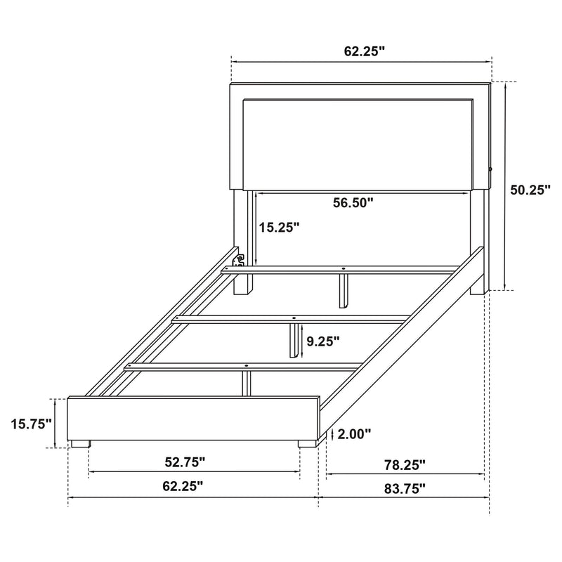 Marceline Wood Queen LED Panel Bed Black - 222831Q