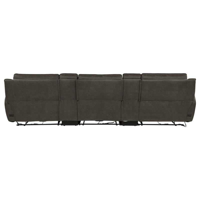 Marcell 5-Piece 3-Seat Power Home Theater Seating with Dual Consoles Grey - 609697PT