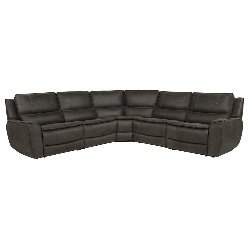 Marcell 5-Piece L-Shaped Modular Power Reclining Sectional Sofa Grey - 609690P