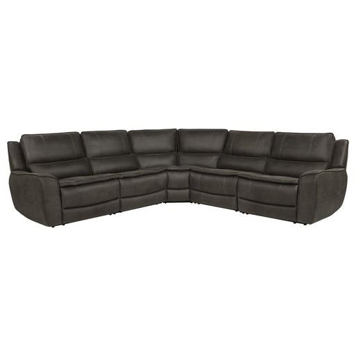 Marcell 5-Piece L-Shaped Modular Power Reclining Sectional Sofa Grey - 609690P