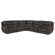 Marcell 6-Piece L-Shaped Power Reclining Sectional with Console Grey - 609690P-SET