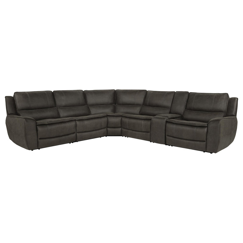 Marcell 6-Piece L-Shaped Power Reclining Sectional with Console Grey - 609690P-SET