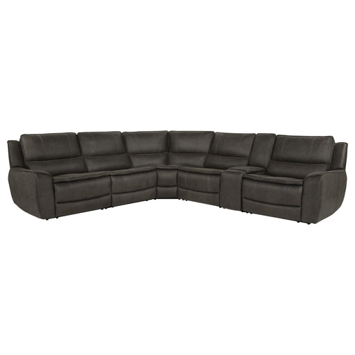 Marcell 6-Piece L-Shaped Power Reclining Sectional with Console Grey - 609690P-SET