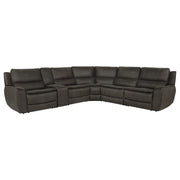 Marcell 6-Piece L-Shaped Power Reclining Sectional with Console Grey - 609690P-SET