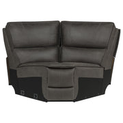 Marcell 7-Piece L-Shaped Power Reclining Sectional with Dual Consoles Grey - 609690P-SETA