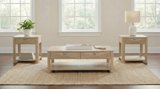 Marcelo 3-piece Coffee Table Set with Storage Light Elm - 736058-S3