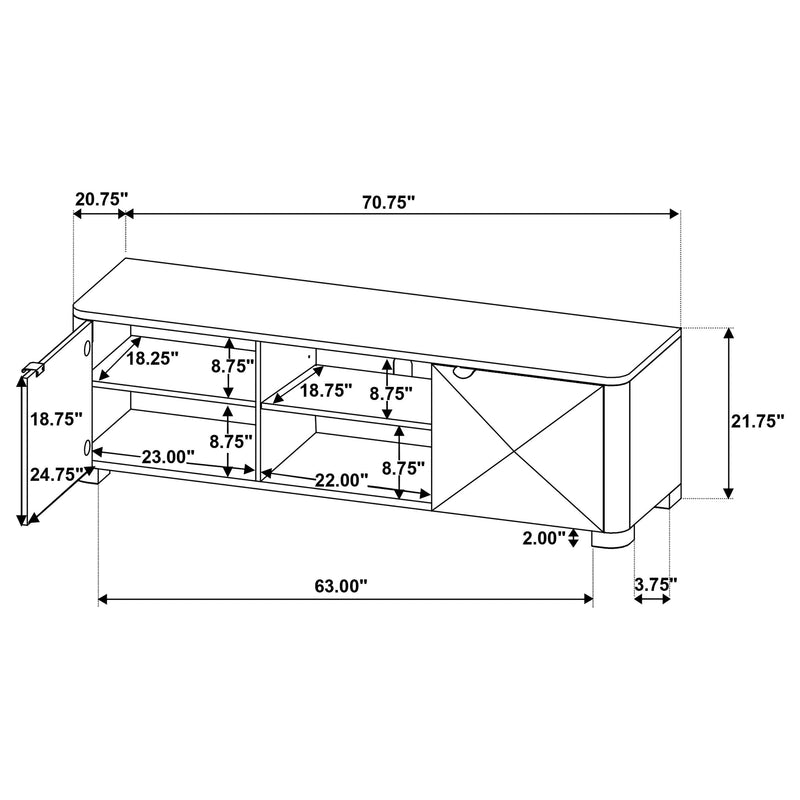 Marcelo 71-inch TV Stand Media Console Coffee - 736063