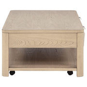 Marcelo Wood Coffee Table with 2 Drawers and Shelf Light Elm - 736058