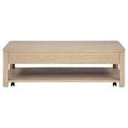 Marcelo Wood Coffee Table with 2 Drawers and Shelf Light Elm - 736058