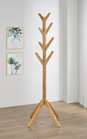 Margaret Solid Wood Coat Rack Clothing Hanger Natural Oak - 983271