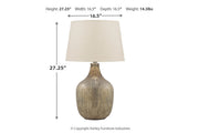 Mari Gray/Gold Finish Table Lamp - Gate FurnitureTable Lamp