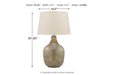 Mari Gray/Gold Finish Table Lamp - Gate FurnitureTable Lamp