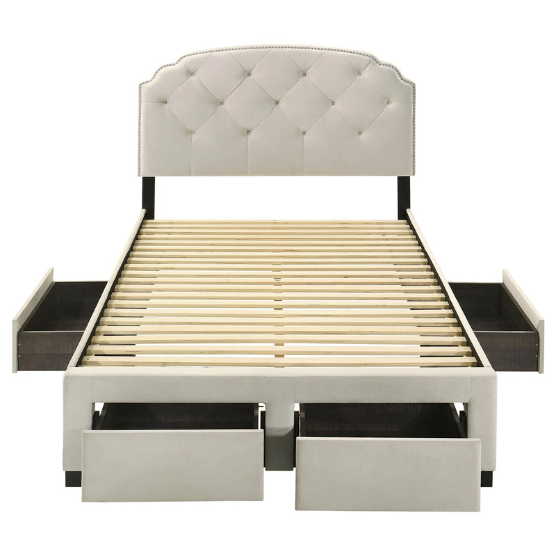Marianna 4-drawer Upholstered Full Storage Bed Cream - 316011F
