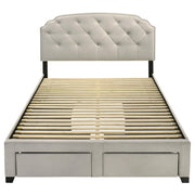 Marianna 4-drawer Upholstered Queen Storage Bed Cream - 316011Q
