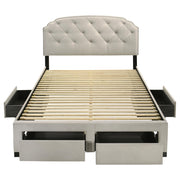 Marianna 4-drawer Upholstered Queen Storage Bed Cream - 316011Q