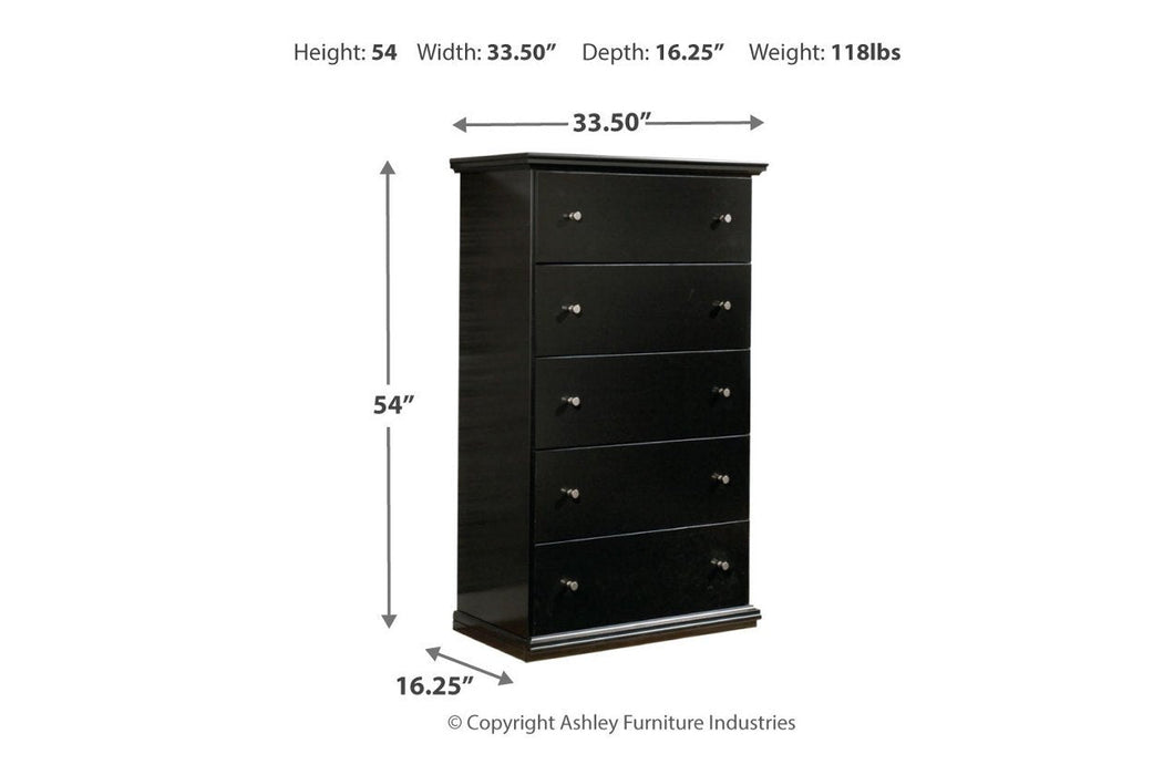 Maribel Black Chest of Drawers - Gate FurnitureChest