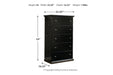 Maribel Black Chest of Drawers - Gate FurnitureChest