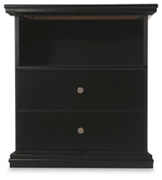 Maribel Black Full Panel Bed with Dresser, Mirror and 2 Nightstands - B138B77