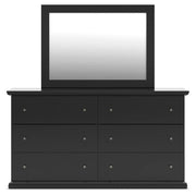 Maribel Black King Panel Bed, Dresser, Mirror and 2 Nightstands - B138B70