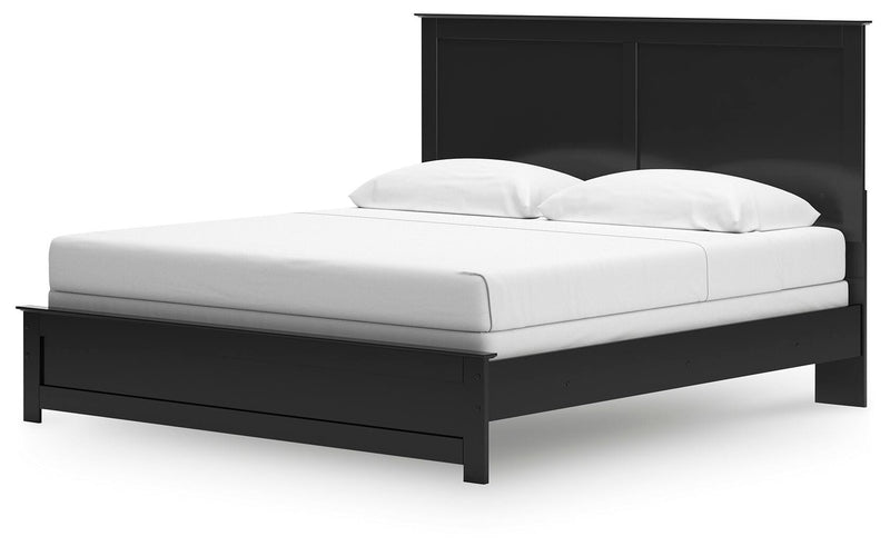 Maribel Black King Panel Bed, Dresser, Mirror and 2 Nightstands - B138B70