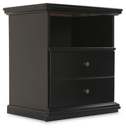 Maribel Black King Panel Bed, Dresser, Mirror, Chest, and 2 Nightstands - B138B63
