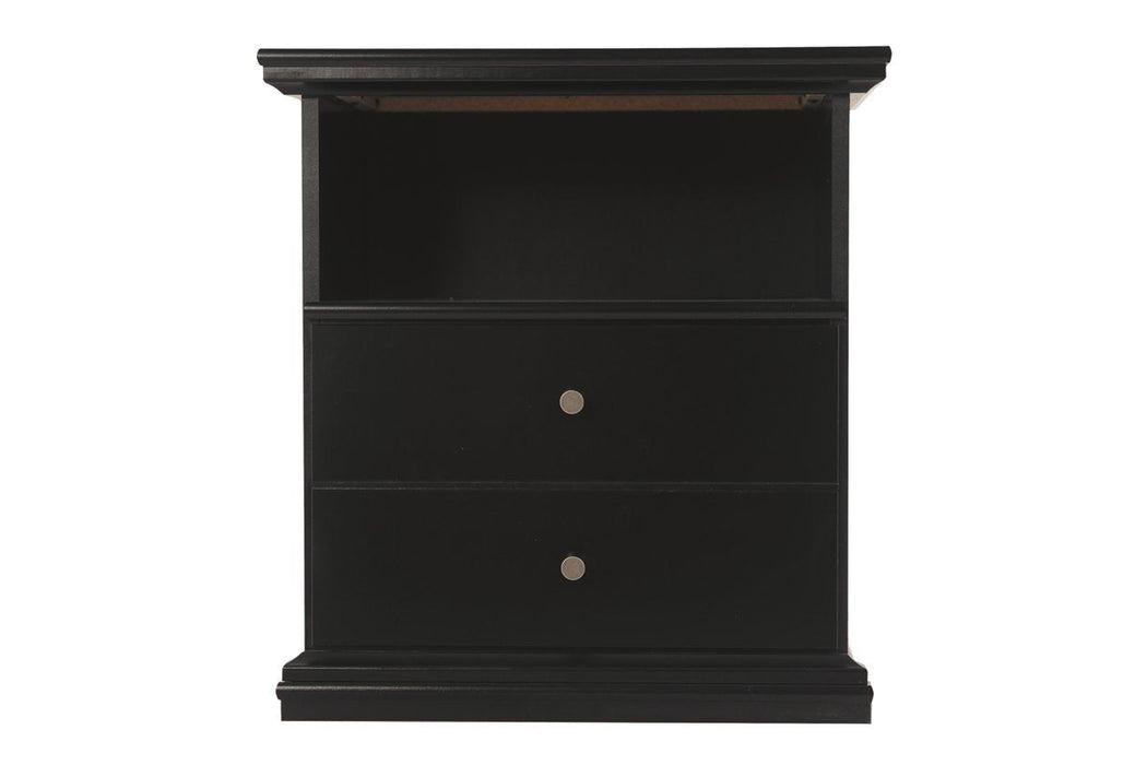 Maribel Black One Drawer Nightstand - Gate FurnitureNightstand
